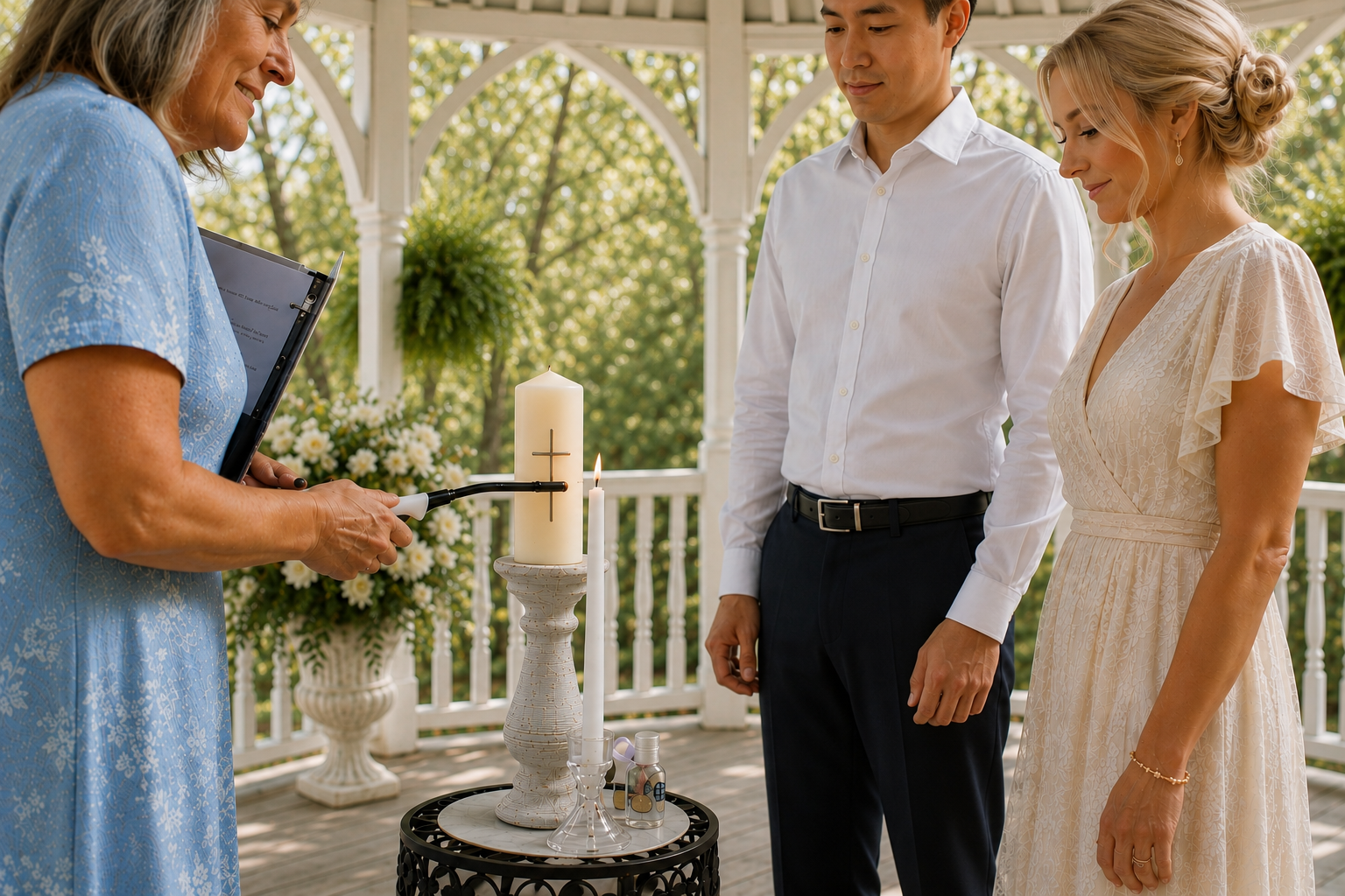 Unity candle lighting